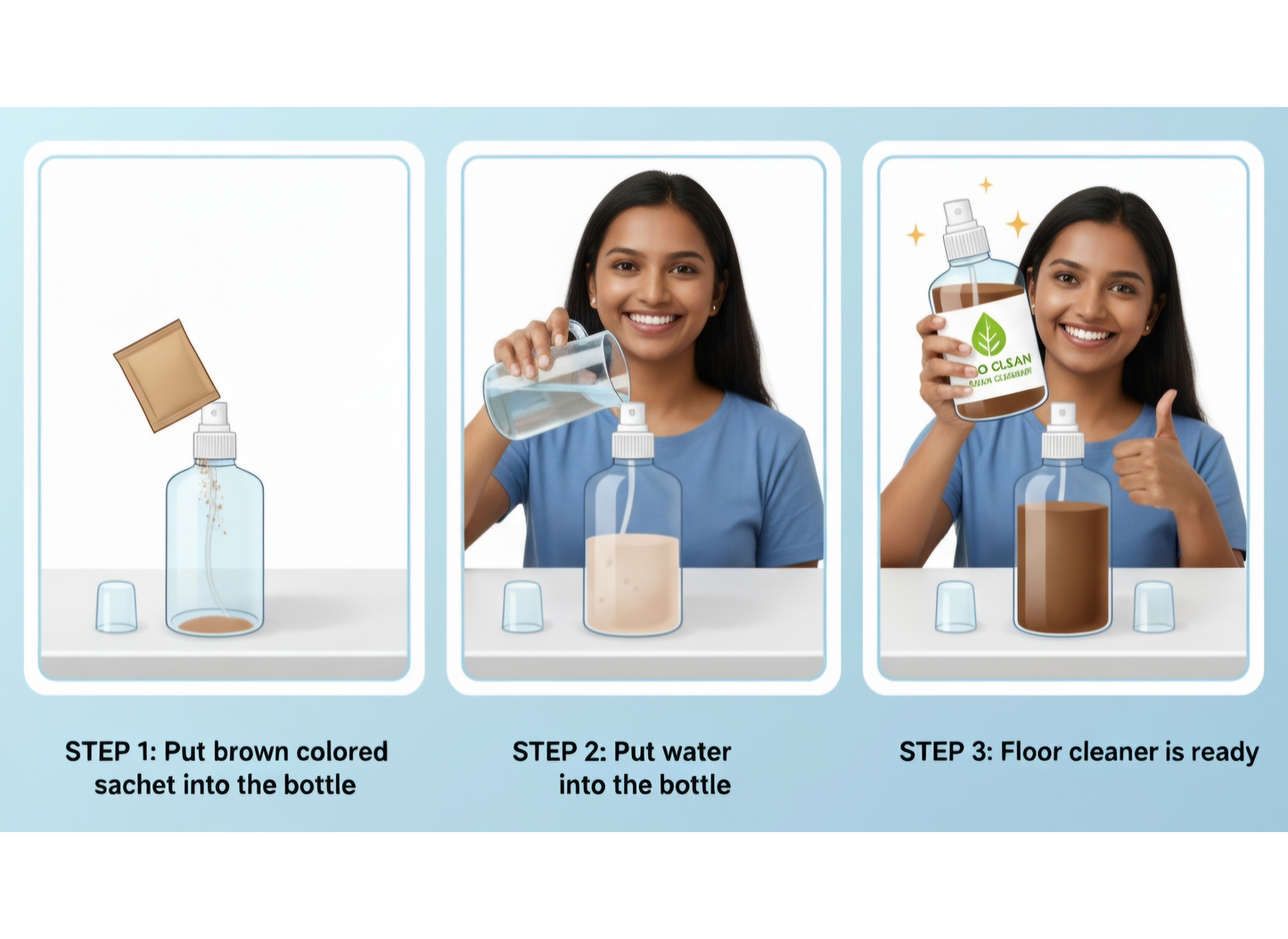 Reetha based floor cleaner - powder to liquid