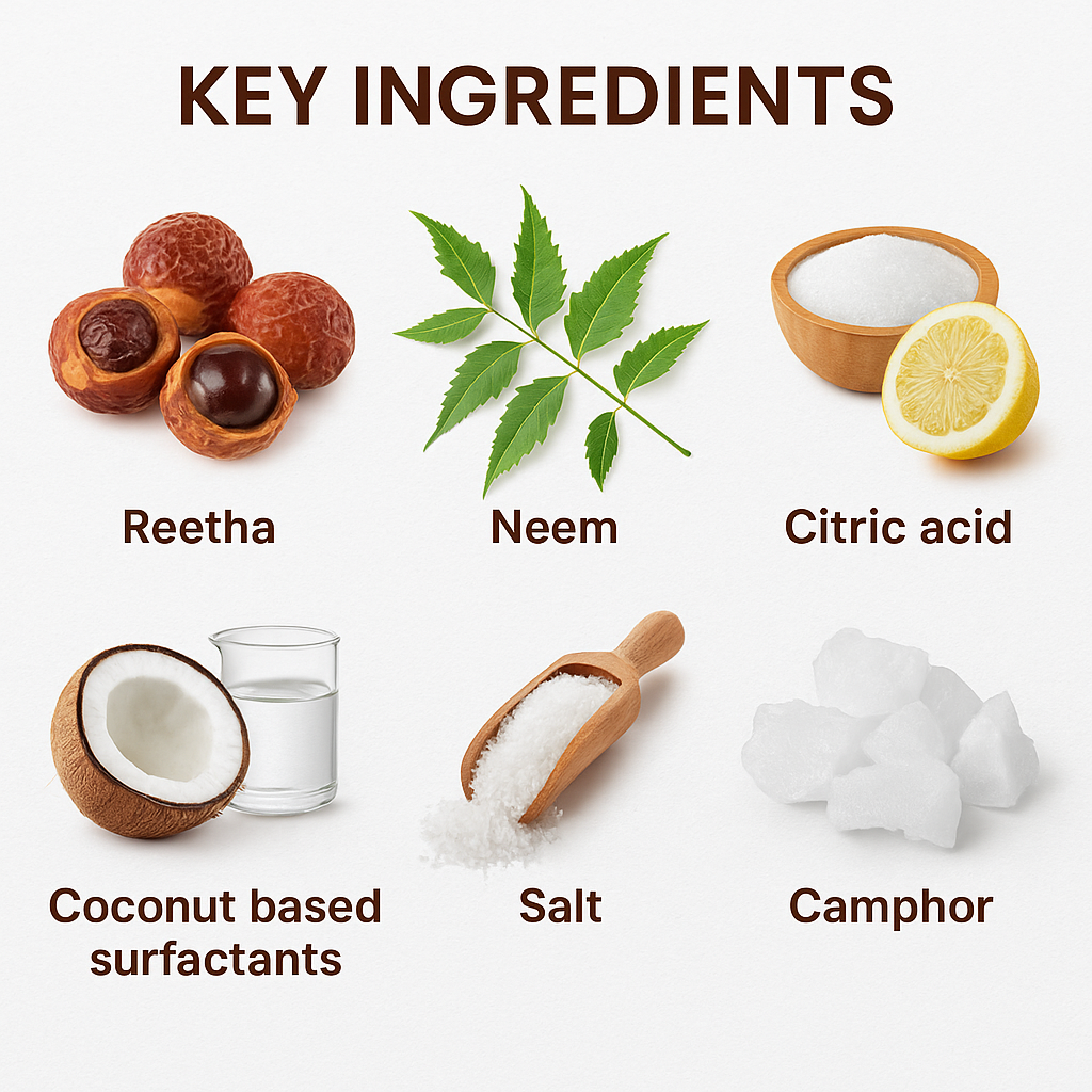 Reetha based floor cleaner - powder to liquid