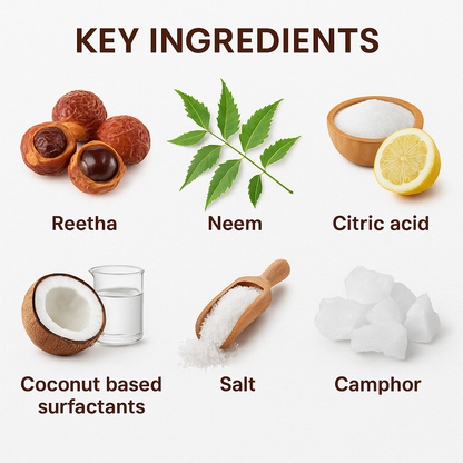 Reetha based floor cleaner - powder to liquid